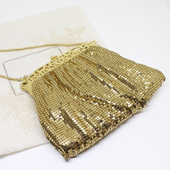 Vintage gold mesh chain rare bag uniqulee New York Whiting and Davis Host Pick! - Picture 3 of 5